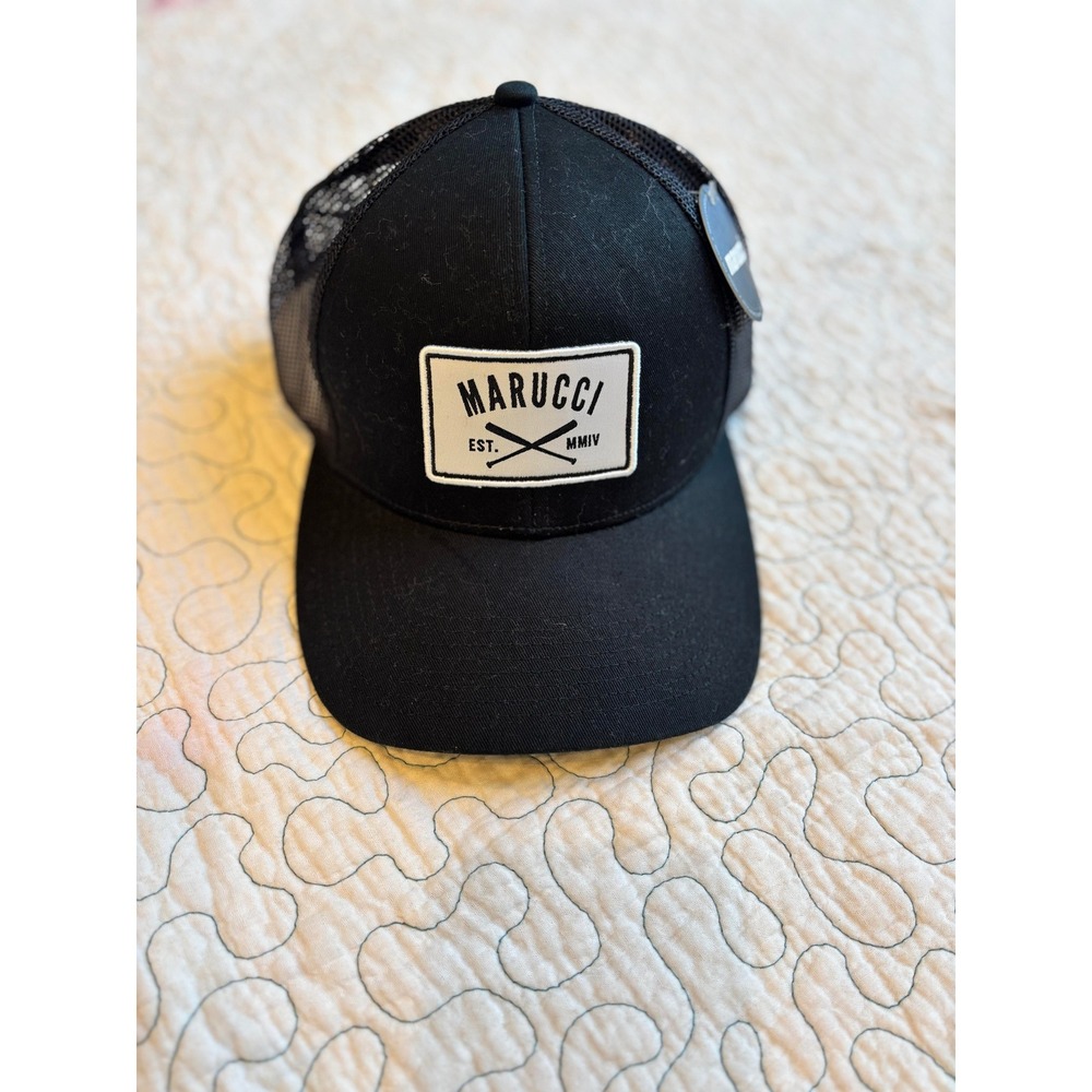 Marucci Youth Trucker Hat Black Baseball Mesh Snapback Cap Adjustable Logo Patch